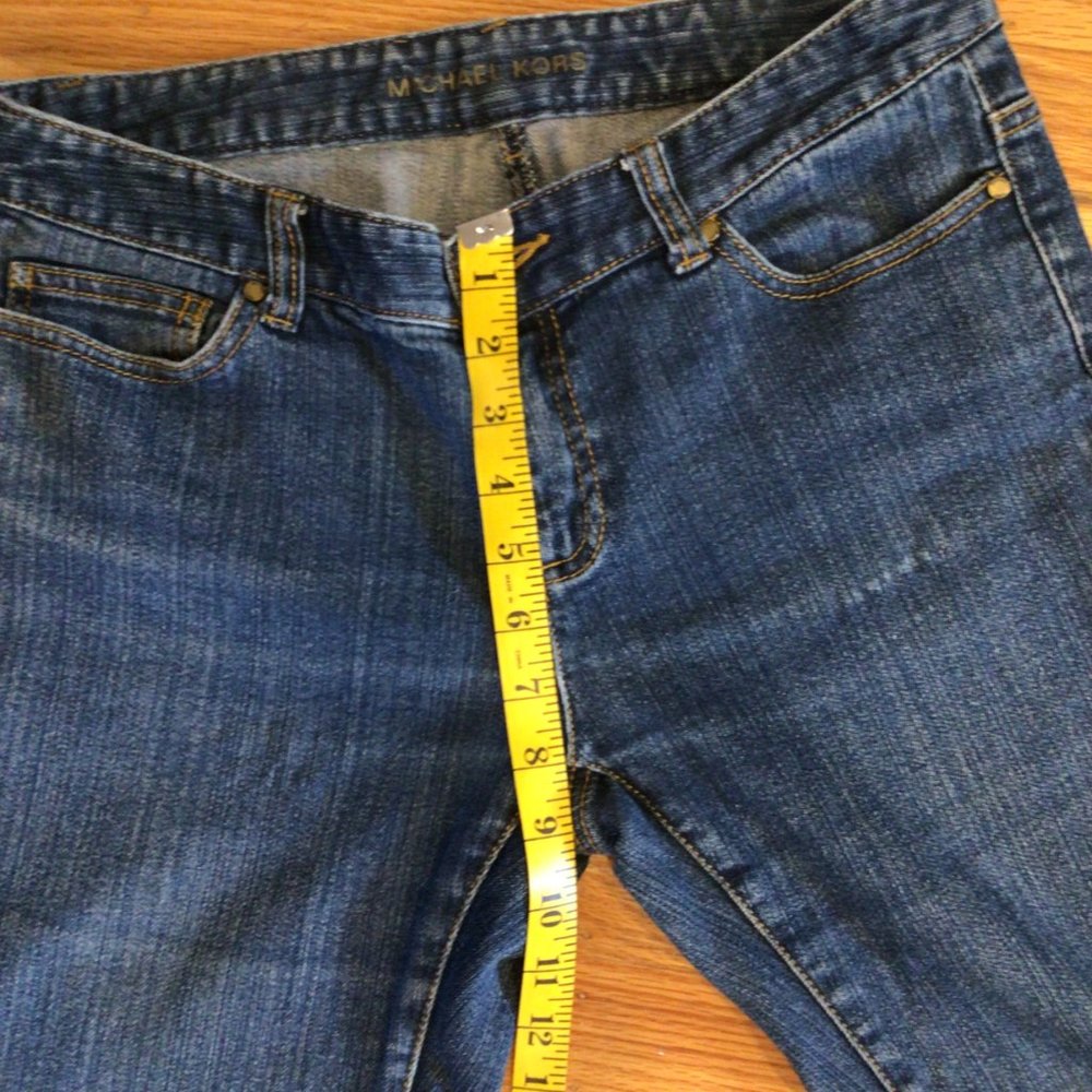 Michael Kors Women’s Jeans Sz 4 Wide Leg Cotton Medium Wash High Rise Pa… - Picture 7 of 14